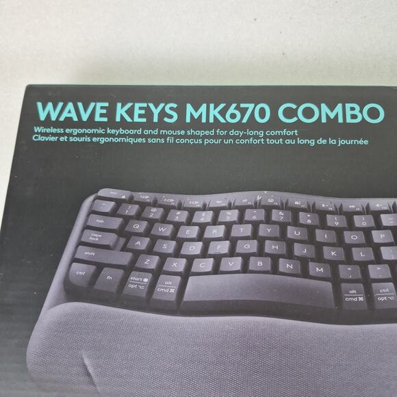 Logitech Wave Keys MK670 Combo, Wireless Ergonomic Keyboard w/ Mouse - Black - Picture 7 of 7